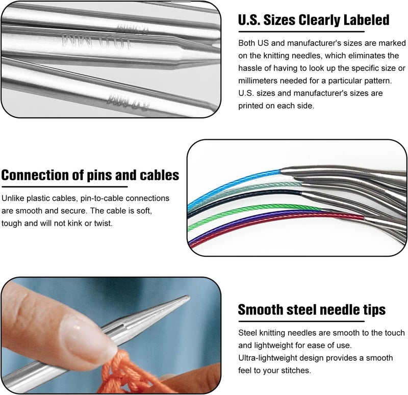 Soosui 6.5 mm Circular Knitting Needles US10.5 |40 inches/100 cm | Suitable for Beginners to Knit Sweaters, Scarves, Blankets and Other Projects! - Image 4